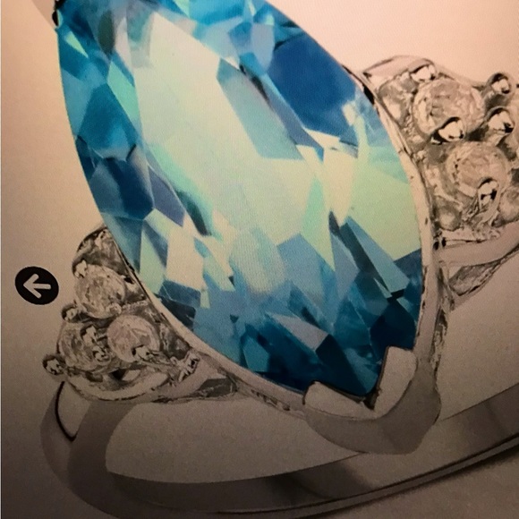 Gorgeous women’s white gold 3.65 CTW Topaz size 7 designer ring - Picture 1 of 6